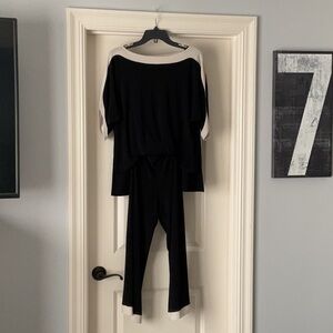 Joseph Ribkoff Black and Cream Pantsuit